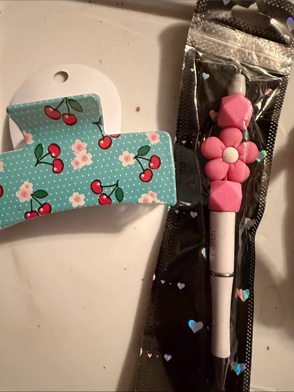 Teen Accessories Set purse with Pink 3D blusher cream and Blue Nail Polish